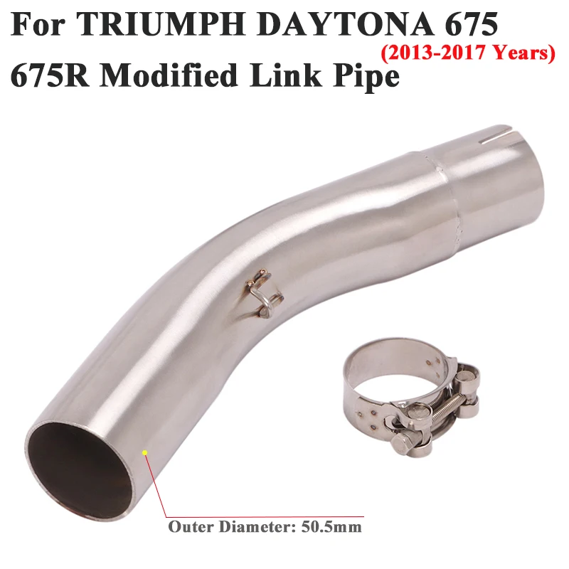 Slip On For TRIUMPH DAYTONA 675 675R 2013 - 2017 Motorcycle Exhaust Escape Systems Modify Mid Link Pipe Connection 51mm Muffler
Slip On For TRIUMPH DAYTONA 675 675R 2013 - 2017 Motorcycle Exhaust Escape Systems Modify Mid Link Pipe Connection 51mm Muffler