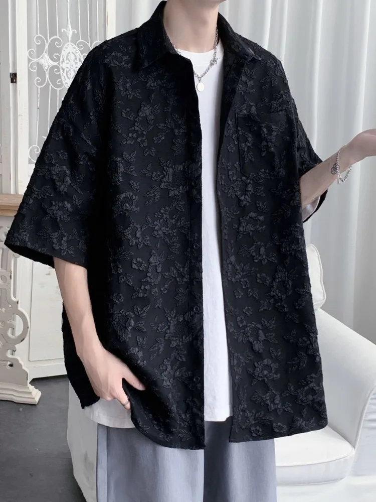 SYUHGFA 2022 Luxury Embossed Men's Shirt Short Sleeve Shirt Fashion Turn-down Collar Blouses Oversized Male Clothing Cardigan
SYUHGFA 2022 Luxury Embossed Men's Shirt Short Sleeve Shirt Fashion Turn-down Collar Blouses Oversized Male Clothing Cardigan