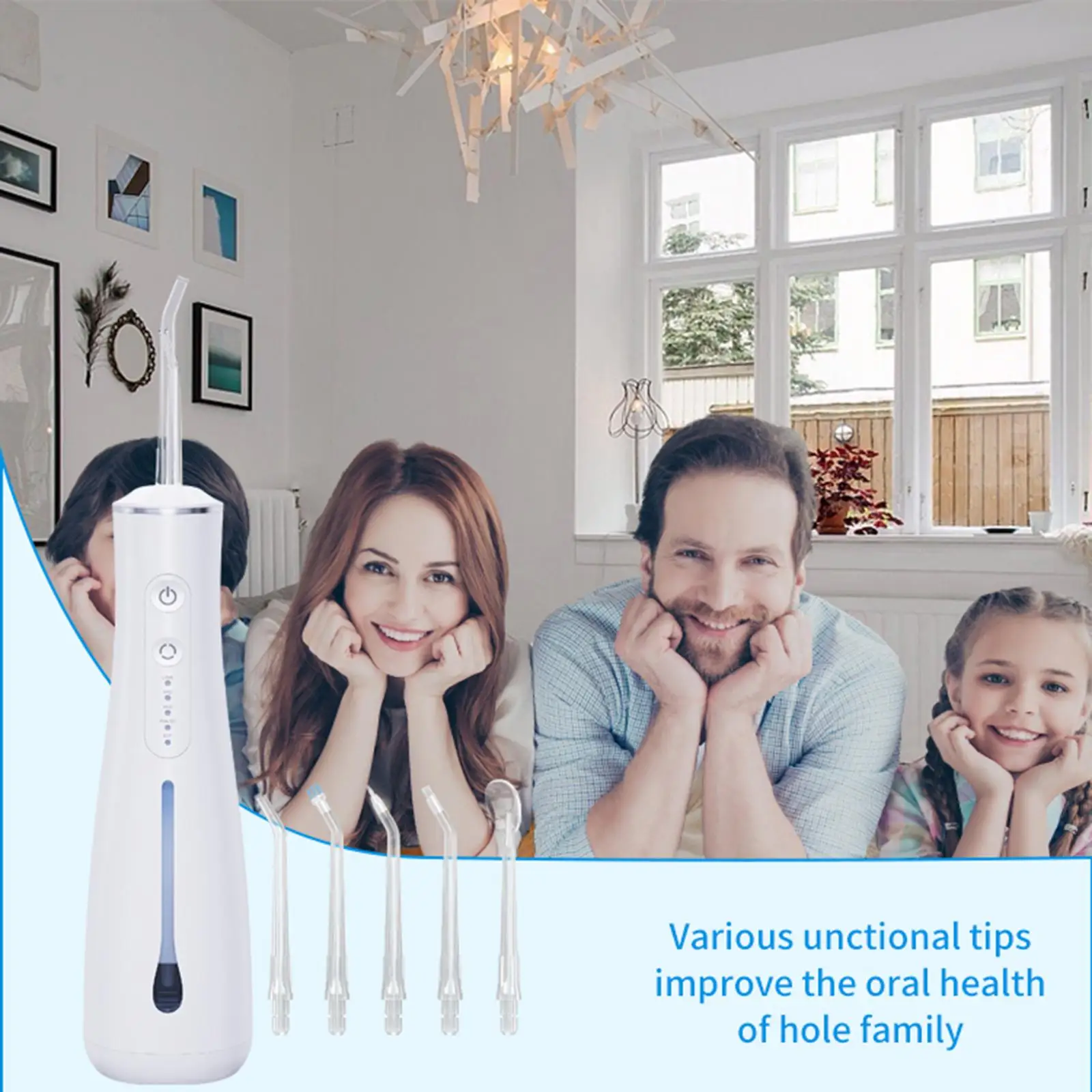 Oral Irrigator Portable 5 Cleaning Modes Water Flossers for Teeth for Office Tooth Cleaner for Home Travel 300ML Water Tank
Oral Irrigator Portable 5 Cleaning Modes Water Flossers for Teeth for Office Tooth Cleaner for Home Travel 300ML Water Tank