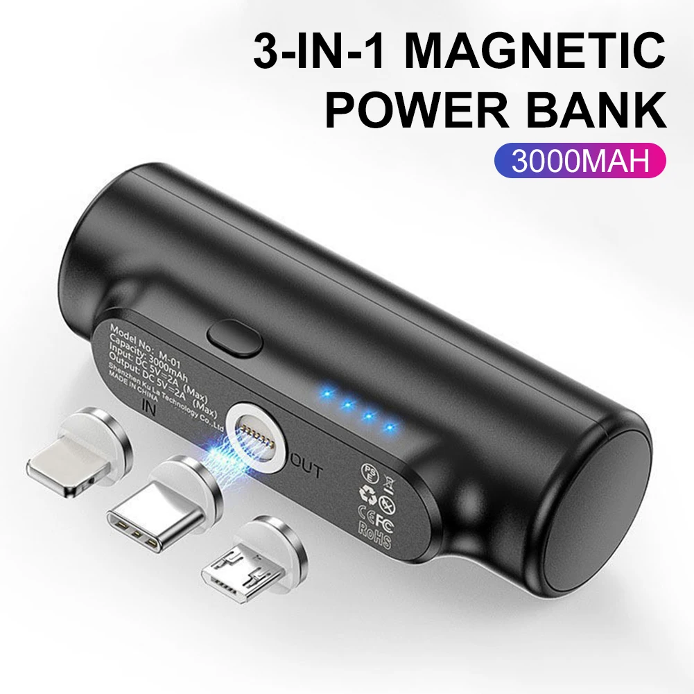 Magnetic Power Bank 3000mAh Mini Magnet Charger PowerBank For Most Phones Emergency Mobile Portable Magnetic External Battery
Magnetic Power Bank 3000mAh Mini Magnet Charger PowerBank For Most Phones Emergency Mobile Portable Magnetic External Battery