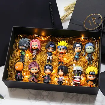 Mini Figuras Personagens de Naruto, Bonecos Sasuke, Gaara, Madara Uchiha, 7 cm a 8 cm, 2 Estilos, Baseados em Personalidade, 6 Peças por Lote
