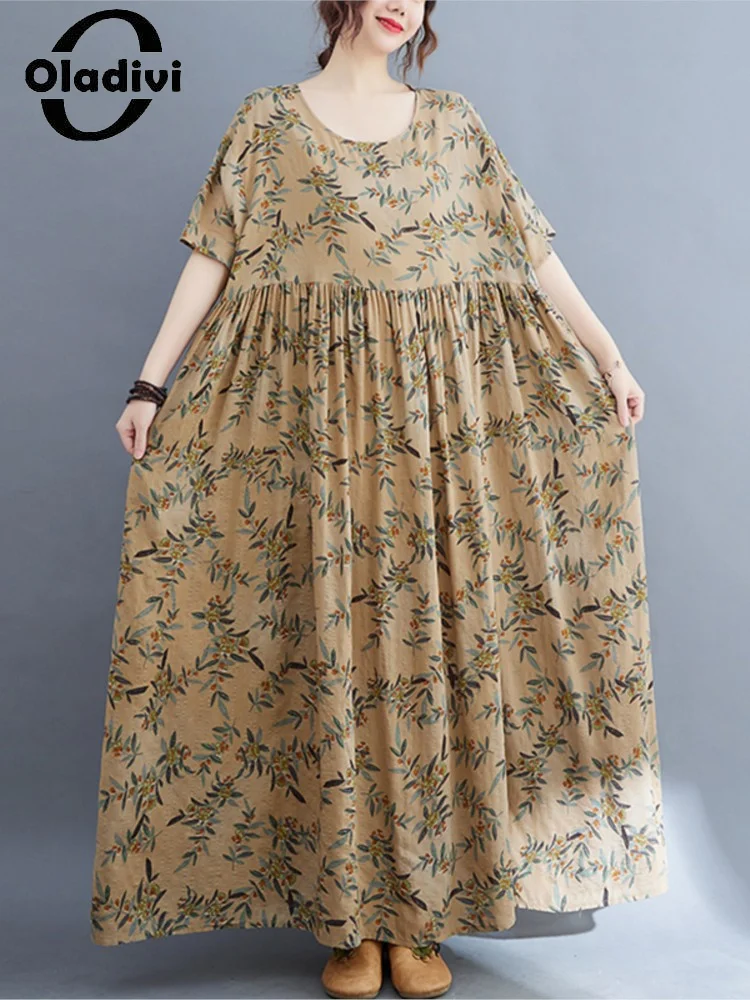 Oladivi Bohemian Big Long Dress Women Summer 2022 New Boho Beach Wear Oversized Large Size Dresses Female Vestidios 9097 L-8XL 
Oladivi Bohemian Big Long Dress Women Summer 2022 New Boho Beach Wear Oversized Large Size Dresses Female Vestidios 9097 L-8XL