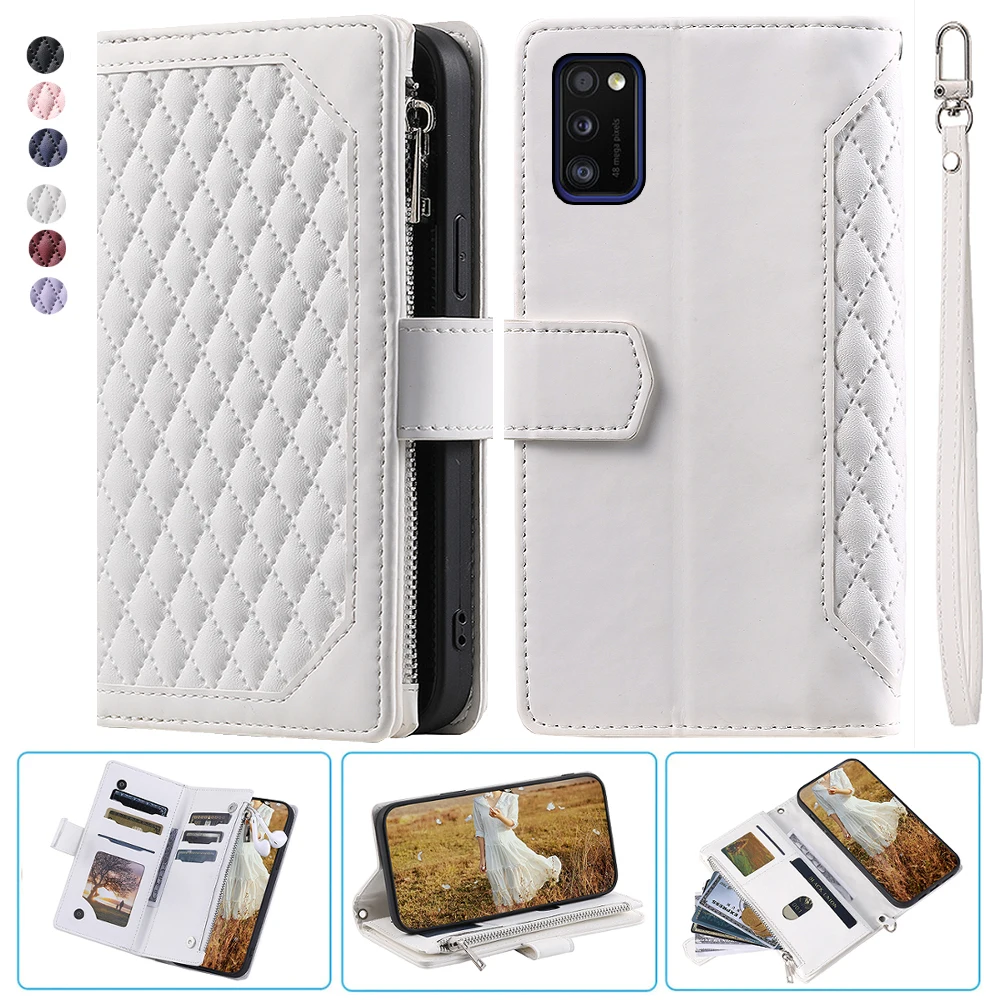 For Samsung A41 Fashion Small Fragrance Zipper Wallet Leather Case Flip Cover Multi Card Slots Cover Folio with Wrist Strap
For Samsung A41 Fashion Small Fragrance Zipper Wallet Leather Case Flip Cover Multi Card Slots Cover Folio with Wrist Strap