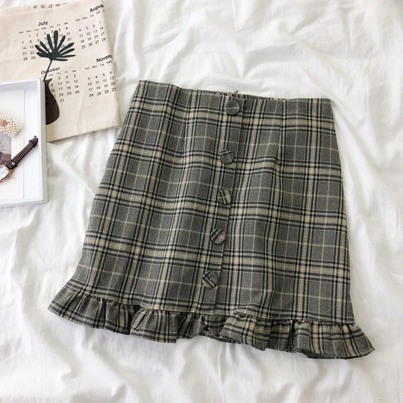 Korean Harajuku Empire Plaid Mini Skirts Casual Female Y2k Above Knee High Waist Ruffles Skirts Women Summer Fairy A-Line Skirt
Korean Harajuku Empire Plaid Mini Skirts Casual Female Y2k Above Knee High Waist Ruffles Skirts Women Summer Fairy A-Line Skirt
