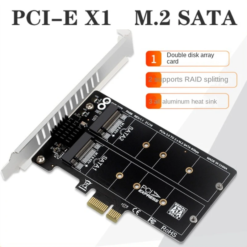 PH58 2 x M2 SATA to PCIE Adapter Card Double Disc Display Card RAID Splitter Expansion Card PCIe X1 to NGFF M2 SATA SSD
PH58 2 x M2 SATA to PCIE Adapter Card Double Disc Display Card RAID Splitter Expansion Card PCIe X1 to NGFF M2 SATA SSD