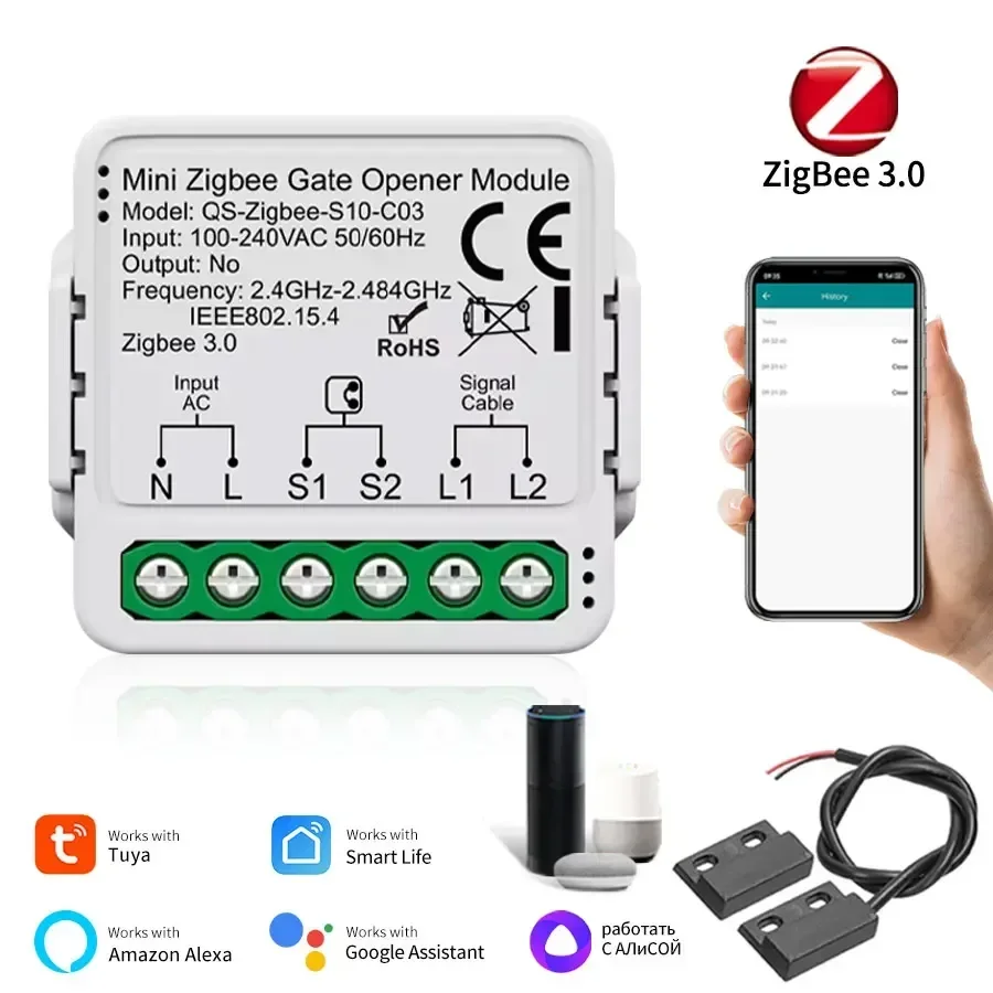 Модуль умного открытия гаражных ворот Tuya Zigbee/WiFi
Модуль умного открытия гаражных ворот Tuya Zigbee/WiFi
