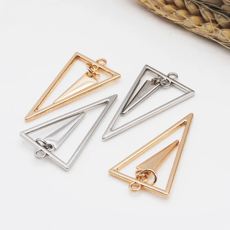 10pcs/lot New KC Gold Color RhodiumTriangle Shape Pendants DIY Earring Bracelet Making Charms Accessories 23*42mm
10pcs/lot New KC Gold Color RhodiumTriangle Shape Pendants DIY Earring Bracelet Making Charms Accessories 23*42mm