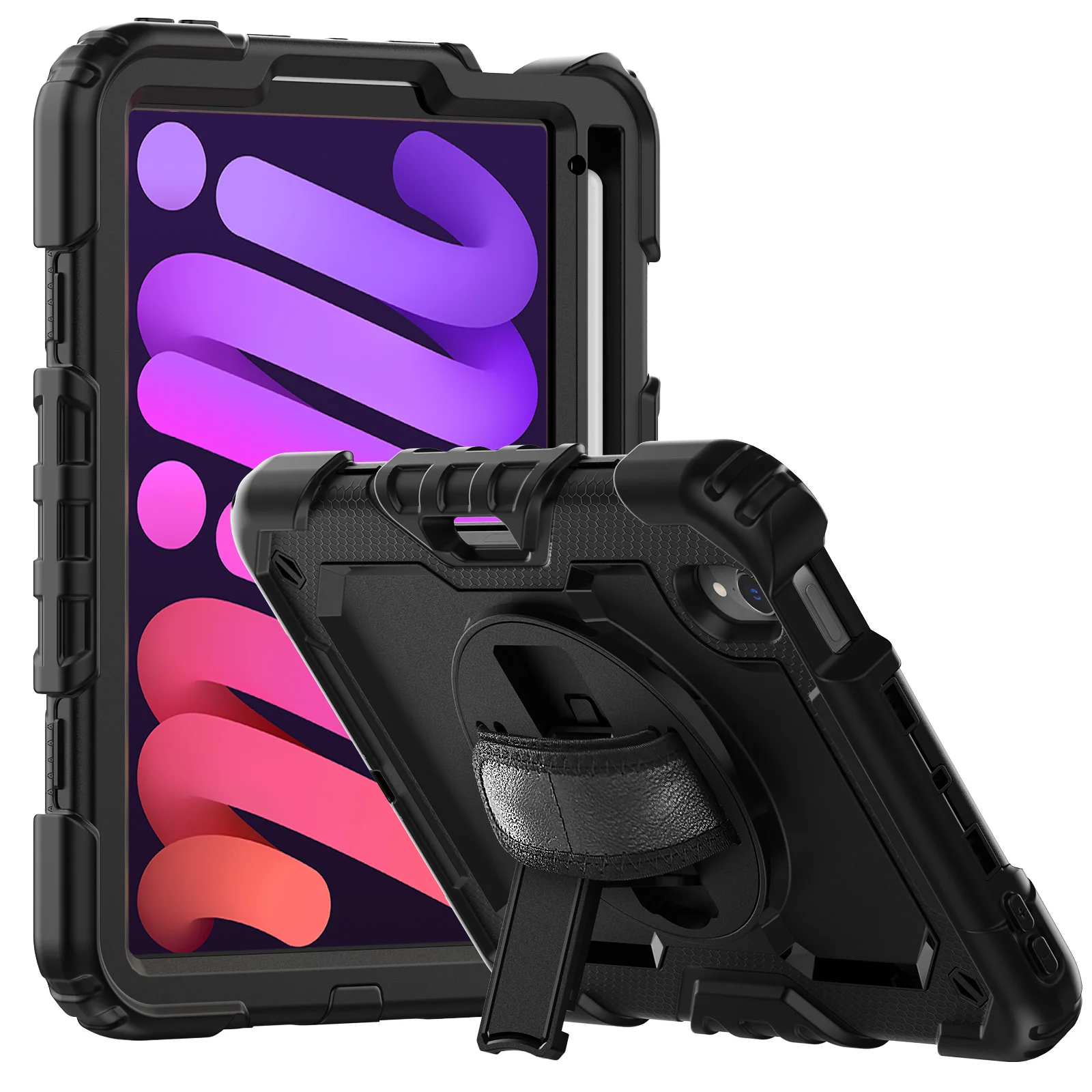 360 Rotation Hand Strap&Kickstand Protective Silicone Case For Ipad Mini 6 8.3inch 2021 With Pen Slot
360 Rotation Hand Strap&Kickstand Protective Silicone Case For Ipad Mini 6 8.3inch 2021 With Pen Slot