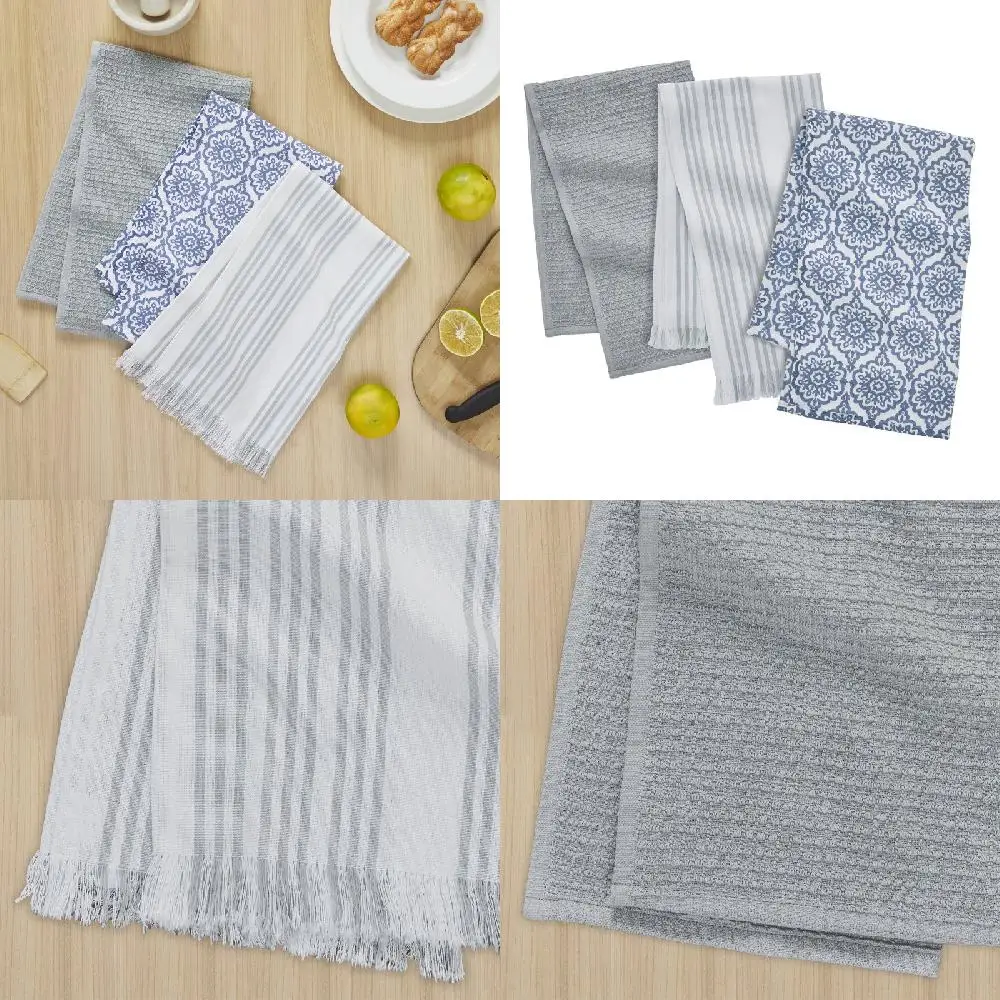 Lovely, Elegant Blue 3 Pieces 16" x 28" Cotton Kitchen Towels, Highly Absorbent and Durable for Everyday Use.
Lovely, Elegant Blue 3 Pieces 16" x 28" Cotton Kitchen Towels, Highly Absorbent and Durable for Everyday Use.