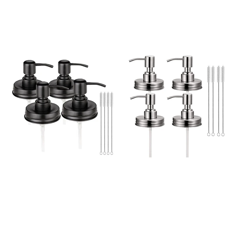 8Pack Mason Jar Soap Dispenser Lids With Pumps,Lotion Soap Dispenser Lids For 16 Oz 4 Brushes Included Black & Silver
8Pack Mason Jar Soap Dispenser Lids With Pumps,Lotion Soap Dispenser Lids For 16 Oz 4 Brushes Included Black & Silver