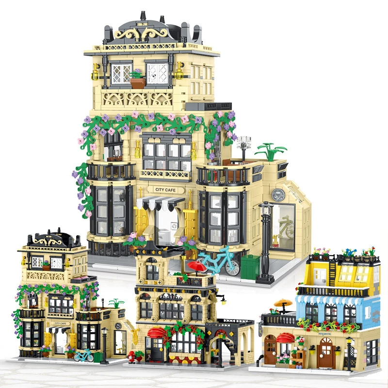 New Creative City Street View Coffee Store Model Building Blocks Restaurant Hotel Villa Assembly Bricks Toys for Children Gifts
New Creative City Street View Coffee Store Model Building Blocks Restaurant Hotel Villa Assembly Bricks Toys for Children Gifts