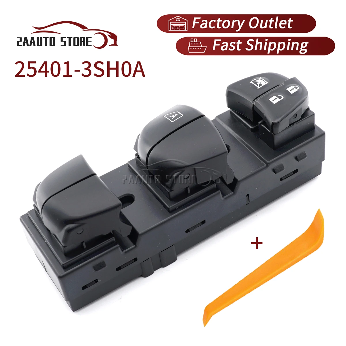 LHD 25401-3SH0A For Nissan Sentra Leaf JUKE Qashqai Driver Side Window Control Switch Lifter Button Car Parts Door Lock 16+3Pins
LHD 25401-3SH0A For Nissan Sentra Leaf JUKE Qashqai Driver Side Window Control Switch Lifter Button Car Parts Door Lock 16+3Pins