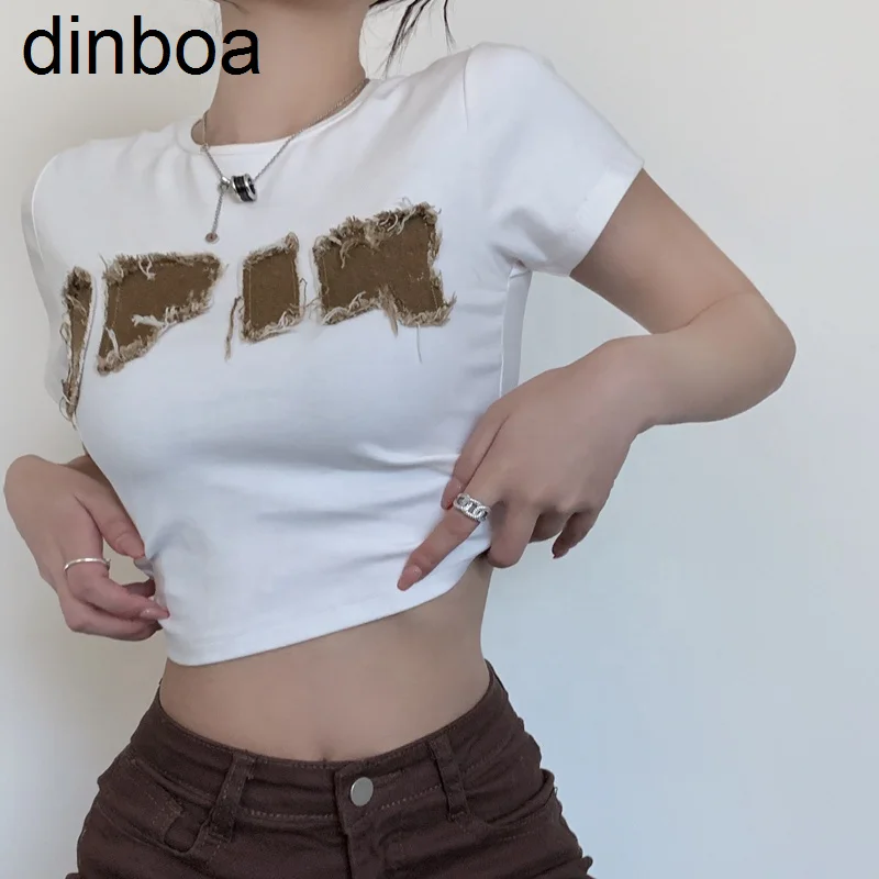 Dinboa, сделанная на заказ футболка Croptop, женские модные кроп-топы для женщин, белые сексуальные кроп-топы, футболка
Dinboa, сделанная на заказ футболка Croptop, женские модные кроп-топы для женщин, белые сексуальные кроп-топы, футболка