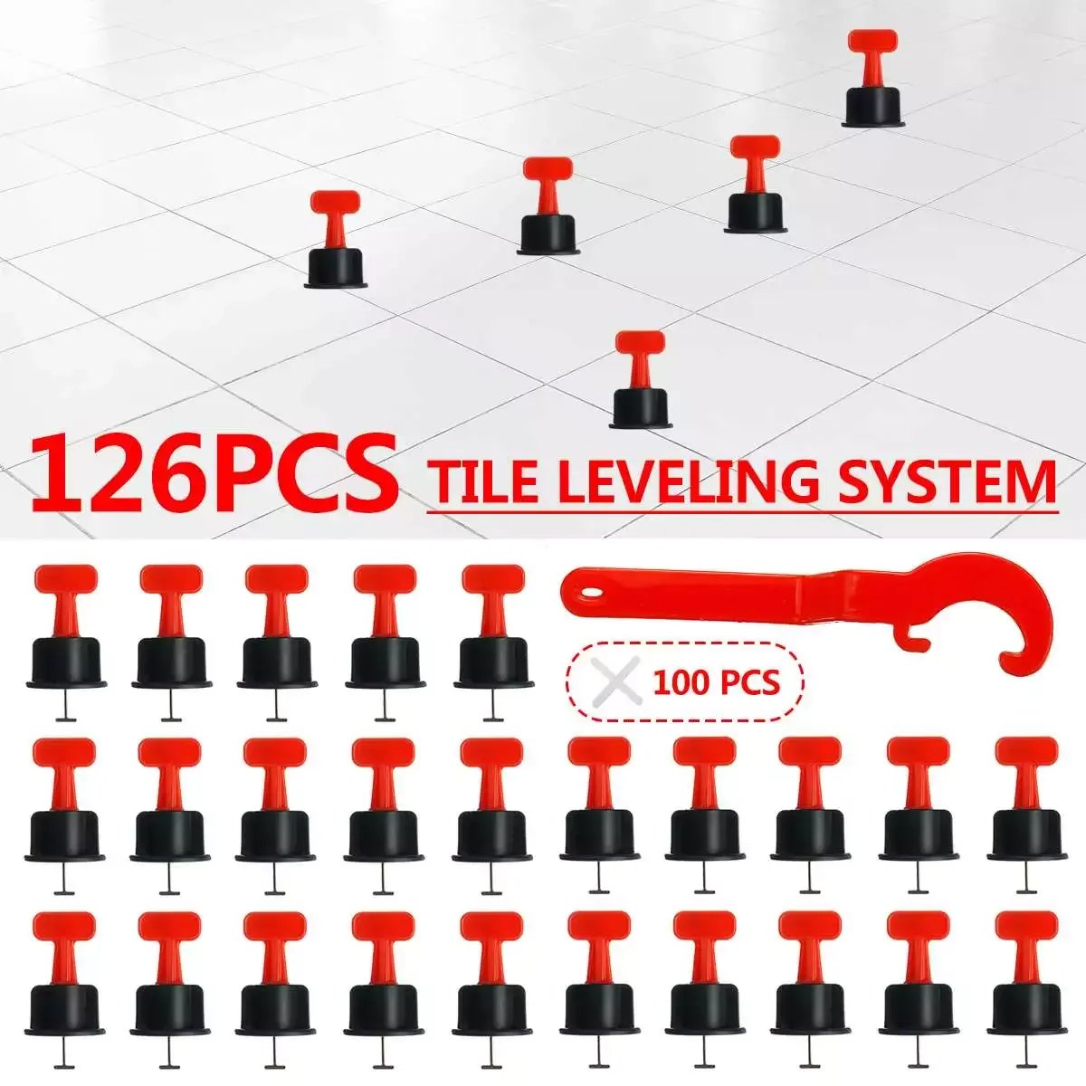 NEW 126Pcs Level Wedges Tile Spacers For Flooring Wall Tile Spacer Carrelage Tile Leveling System Leveler Locator Spacers Plier
NEW 126Pcs Level Wedges Tile Spacers For Flooring Wall Tile Spacer Carrelage Tile Leveling System Leveler Locator Spacers Plier
