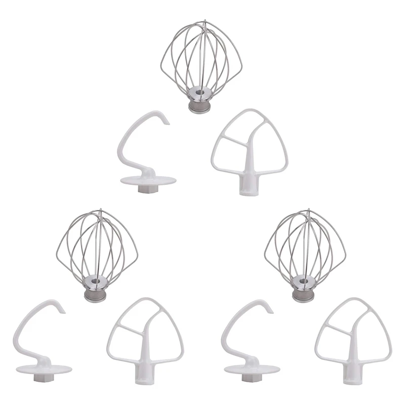 3X K45DH Dough Hook K45B Coated Flat Beater K45WW Wire Whip Fit For Stand Mixer With 4.5Qt 5 Qt Bowl For Kitchen Aid
3X K45DH Dough Hook K45B Coated Flat Beater K45WW Wire Whip Fit For Stand Mixer With 4.5Qt 5 Qt Bowl For Kitchen Aid