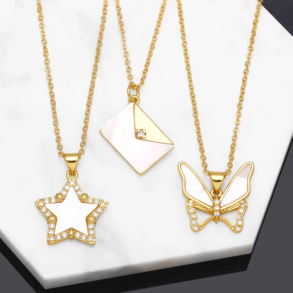 Fashion Gold Plated Cubic Zircon Butterfly Star Envelopes Pendant Necklace Women CZ Animal Necklaces Jewelry Christmas Gift
Fashion Gold Plated Cubic Zircon Butterfly Star Envelopes Pendant Necklace Women CZ Animal Necklaces Jewelry Christmas Gift