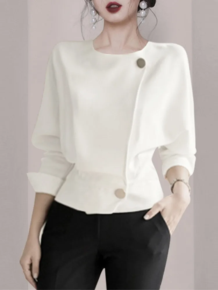 Design High Quality Shirts Spring And Autumn New Women's Clothing Fashion Long Sleeve Button Solid Color Round Neck Blouse
Design High Quality Shirts Spring And Autumn New Women's Clothing Fashion Long Sleeve Button Solid Color Round Neck Blouse