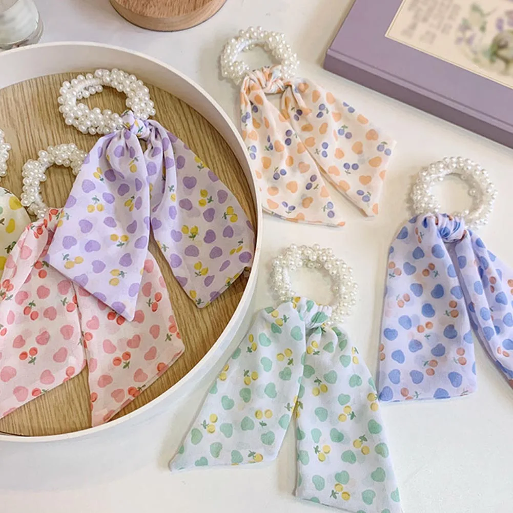 Korea Long Ribbon Pearls Hair Bands Bow Hair Scrunchies For Women Girls Summer Print Pontail Hair Ties Hair Accessories Fashion 
Korea Long Ribbon Pearls Hair Bands Bow Hair Scrunchies For Women Girls Summer Print Pontail Hair Ties Hair Accessories Fashion