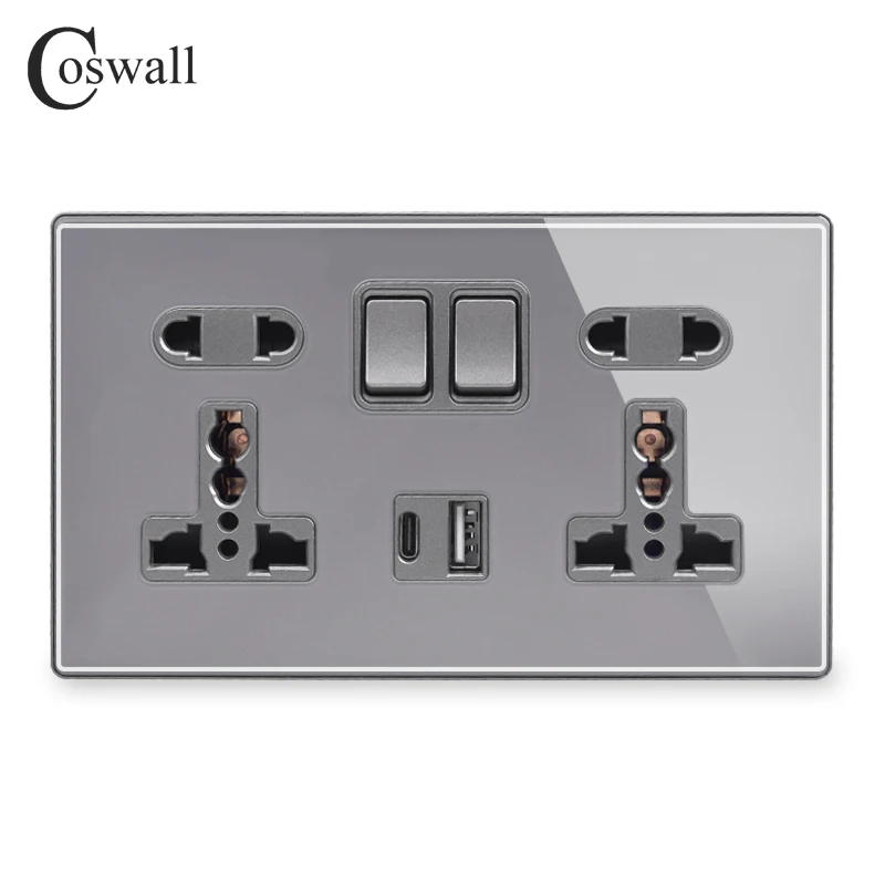 Настенная розетка COSWALL PD 18 Вт Type-C, 5 В, 3 А, USB-порт для быстрой зарядки, 13 а, стеклянная панель, двойная Универсальная Розетка с заземлением
Настенная розетка COSWALL PD 18 Вт Type-C, 5 В, 3 А, USB-порт для быстрой зарядки, 13 а, стеклянная панель, двойная Универсальная Розетка с заземлением