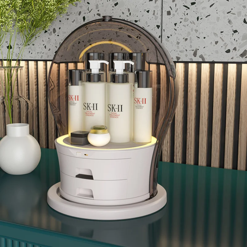 Creative 360 ° Rotating Desktop Cosmetics Storage Box Bulb Storage Box Dustproof Skin Care Product Storage Box Makeup Organizer
Creative 360 ° Rotating Desktop Cosmetics Storage Box Bulb Storage Box Dustproof Skin Care Product Storage Box Makeup Organizer