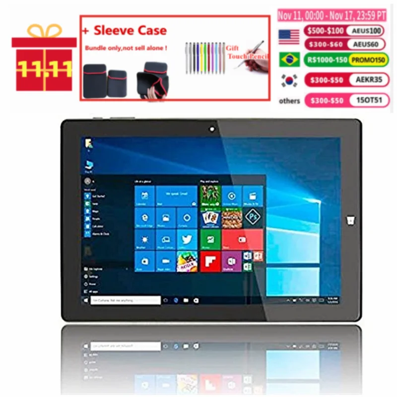 

Hot Sales 10.6 Inch Windows 10 Tablet PC Intel Cherry Trail Z8300 1.84GHz Quad-Core 2GB RAM 64GB ROM WiFi With HDMI-Compatible