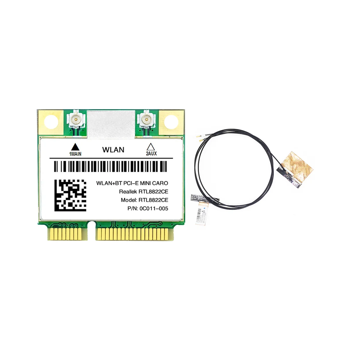 

RTL8822CE WiFi Card+Antenna 1200Mbps 2.4G+5Ghz 802.11AC Network Mini PCIe BT5.0 Support Laptop/PC Windows 10/11