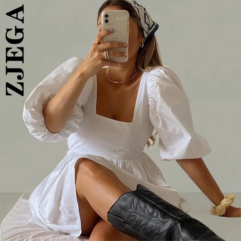 Zjega New Women Dress Puff Sleeve Basic Dresses Mini Dress Ladies Dress Temperament Loose Stylish Woman Clothes Female Vestidos
Zjega New Women Dress Puff Sleeve Basic Dresses Mini Dress Ladies Dress Temperament Loose Stylish Woman Clothes Female Vestidos