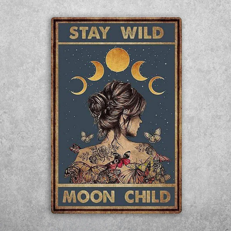 Stay Wild Moon Child Retro Metal Tin Sign Butterfly Back View Girl Vintage Aluminum Sign For Home Coffee Wall Decor 7.9x11.8 Inc
Stay Wild Moon Child Retro Metal Tin Sign Butterfly Back View Girl Vintage Aluminum Sign For Home Coffee Wall Decor 7.9x11.8 Inc