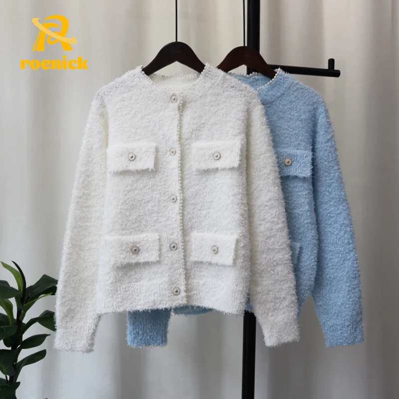 ROENICK Women's O-neck Korean Loose Beaded Sweater Cardigan Open-stitch Long-sleeve Knitwear 2022 Autumn French Jumpers Coats
ROENICK Women's O-neck Korean Loose Beaded Sweater Cardigan Open-stitch Long-sleeve Knitwear 2022 Autumn French Jumpers Coats