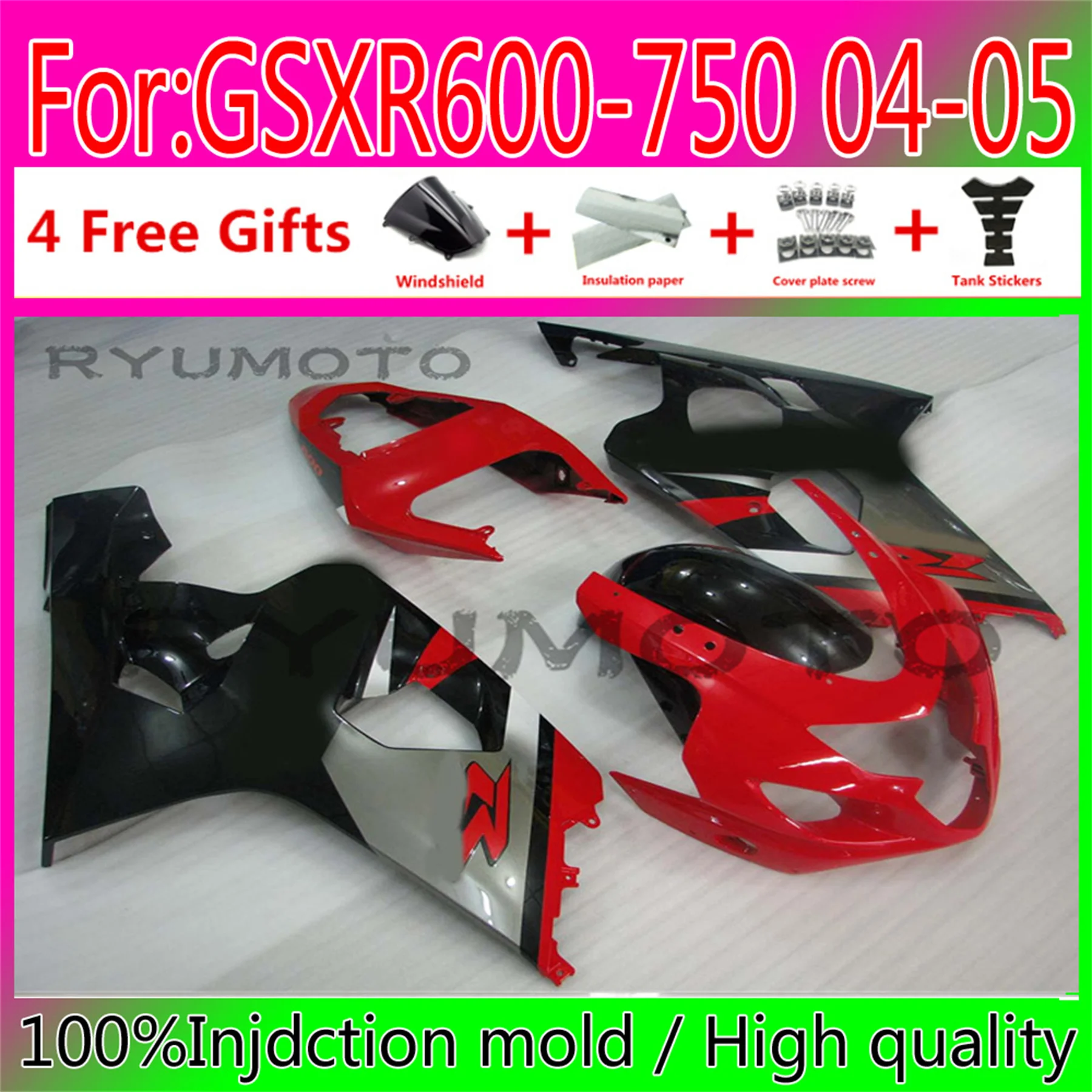 New ABS Motorcycle Injection Mold Fairing For Suzuki GSXR600 GSXR750 GSXR 600 750 K4 2004 2005 04 05 Fairings
New ABS Motorcycle Injection Mold Fairing For Suzuki GSXR600 GSXR750 GSXR 600 750 K4 2004 2005 04 05 Fairings
