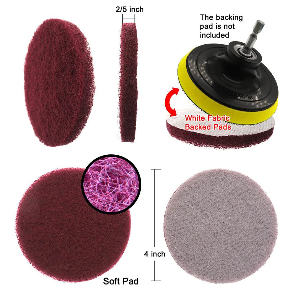 5pcs 4Inch Polishing Pad Cleaning Cloth Scrub Pad Industrial Scouring Pads Nylon For Cleaning Polishing Deburring Protrusion
5pcs 4Inch Polishing Pad Cleaning Cloth Scrub Pad Industrial Scouring Pads Nylon For Cleaning Polishing Deburring Protrusion