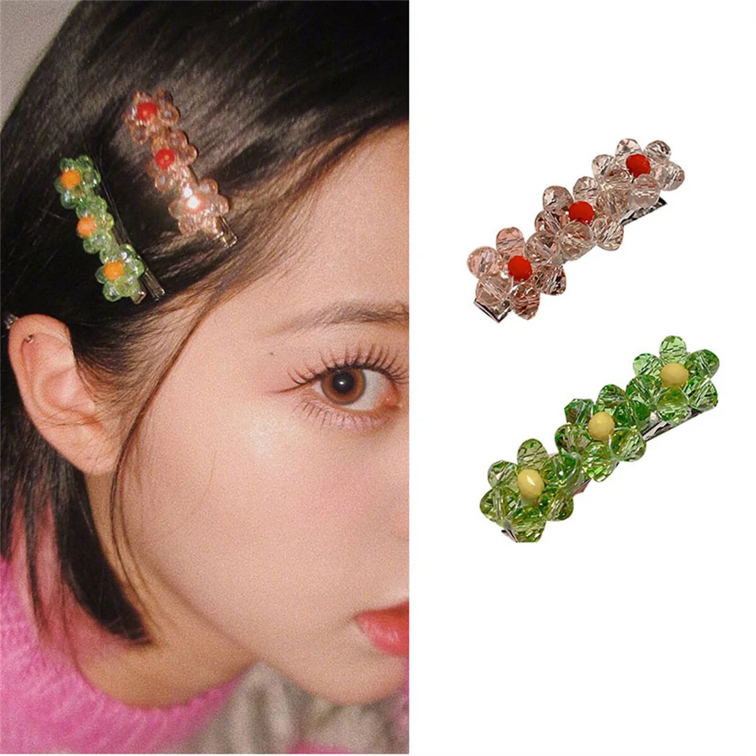 Women Elegant Crystal Flower Braid Hairpin Sweet Hair Decorate Clips Bangs Colorful Barrettes Headband Fashion Hair Accessories
Women Elegant Crystal Flower Braid Hairpin Sweet Hair Decorate Clips Bangs Colorful Barrettes Headband Fashion Hair Accessories