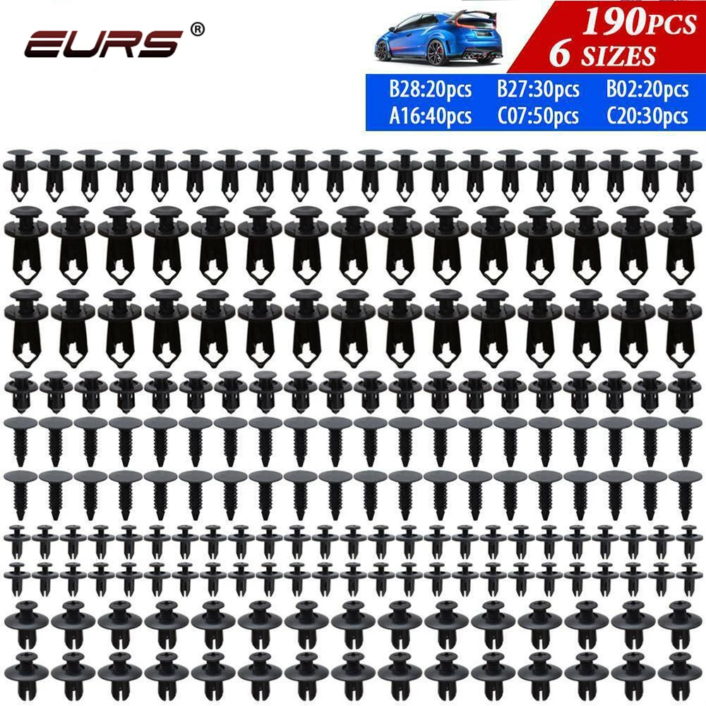 190pcs Mixed Auto Fastener Retainer Pin Rivet Bumper Door Trim Panel Retainer Fastener Kit Car Accessories for All
190pcs Mixed Auto Fastener Retainer Pin Rivet Bumper Door Trim Panel Retainer Fastener Kit Car Accessories for All