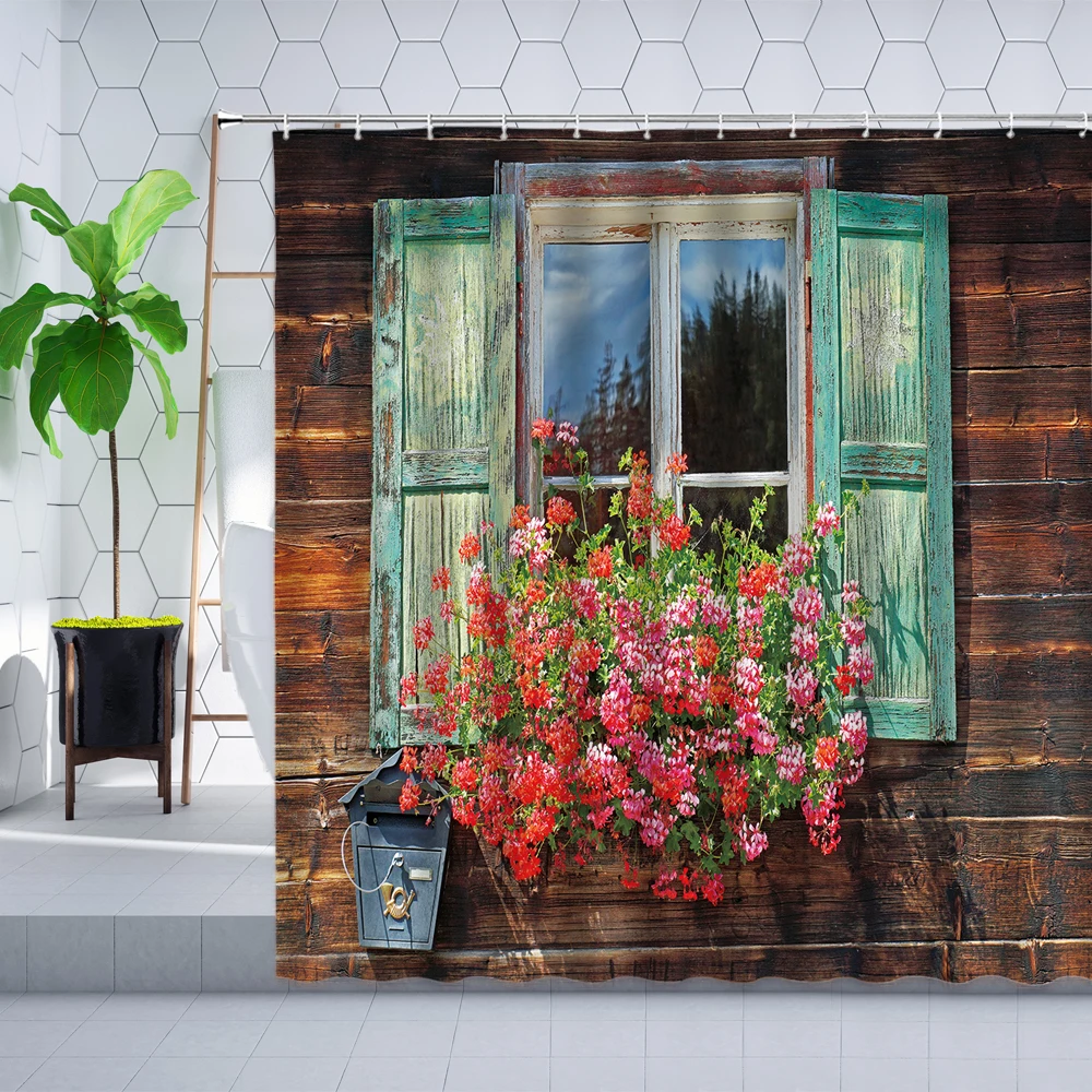 Retro Old Wooden Door Shower Curtain Vintage Flower Window Farmhouse Barn Shutters Scape Waterproo Fabric Bath Curtain with Hook
Retro Old Wooden Door Shower Curtain Vintage Flower Window Farmhouse Barn Shutters Scape Waterproo Fabric Bath Curtain with Hook