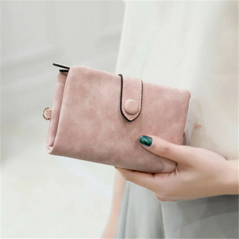 

Direct sales Female Frosted Wallet Short Korean Student Small Fresh and Lovely Three Fold Wallet Card Bag