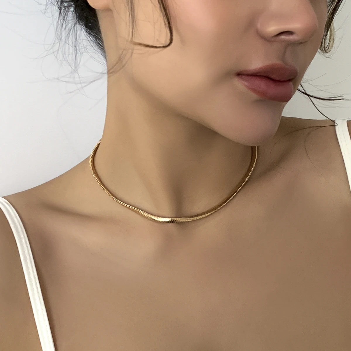 New Fashion Punk Chunky Thick Flat Blade Snake Chain Choker Necklace For Women Minimalism Temperament Accessories Jewelry
New Fashion Punk Chunky Thick Flat Blade Snake Chain Choker Necklace For Women Minimalism Temperament Accessories Jewelry