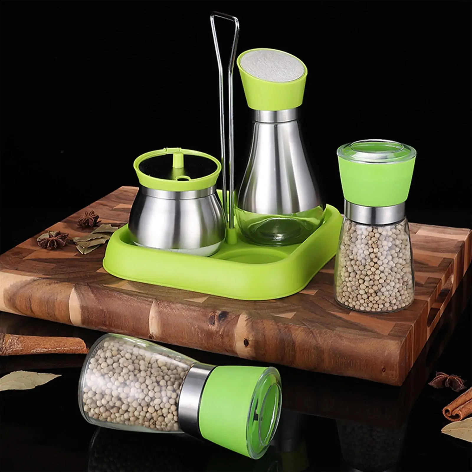 4Pack Spice Jar with Silicone Base Durable Rustproof Stainless Steel Glass Oil Bottles Seasoning Tank for Salt Household Kitchen
4Pack Spice Jar with Silicone Base Durable Rustproof Stainless Steel Glass Oil Bottles Seasoning Tank for Salt Household Kitchen