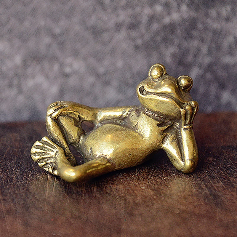Funny Brass Lying Thinking Frog Miniature Figurines Toys Desk Ornament Crafts Accessories Vintage Copper Animal Tea Pet Decor
Funny Brass Lying Thinking Frog Miniature Figurines Toys Desk Ornament Crafts Accessories Vintage Copper Animal Tea Pet Decor