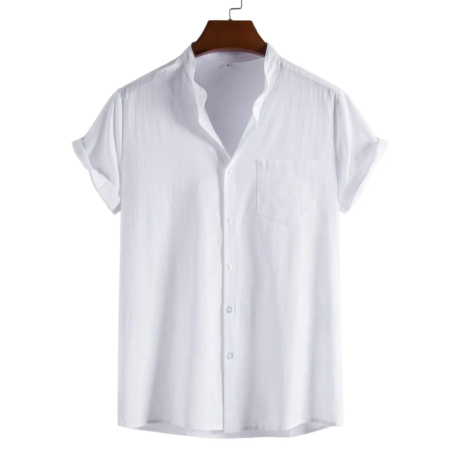 Collar Short Sleeve Turn-down Solid Button Men's Summer Street Wear Blouse Tops For Spring Autumn Men's Clothes Loose Be
Collar Short Sleeve Turn-down Solid Button Men's Summer Street Wear Blouse Tops For Spring Autumn Men's Clothes Loose Be