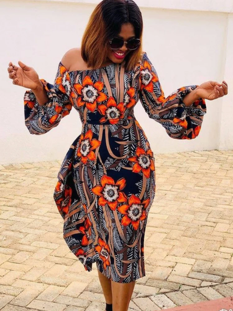 African Women Fashion Print Bodycon Dress Sexy One Shoulder Long Sleeve Ruffle Knee Dress Prom Party Birthday Clothes Big Size
African Women Fashion Print Bodycon Dress Sexy One Shoulder Long Sleeve Ruffle Knee Dress Prom Party Birthday Clothes Big Size