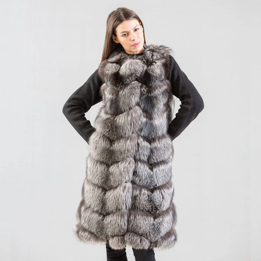 Real Raccoon Fur Vest Round Collar Long Cropped Fitted Fox Fur Waistcoat Exclusive Natural Sliver Fox Fur Waistcoat
Real Raccoon Fur Vest Round Collar Long Cropped Fitted Fox Fur Waistcoat Exclusive Natural Sliver Fox Fur Waistcoat