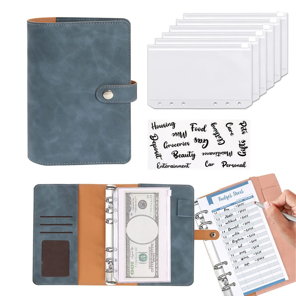 PU A6 Planner Organizer 6 Ring Binder Leather Notebook Binder Budget Cover 6 Binder Pockets and 12 Pieces Expense Budget Sheets
PU A6 Planner Organizer 6 Ring Binder Leather Notebook Binder Budget Cover 6 Binder Pockets and 12 Pieces Expense Budget Sheets