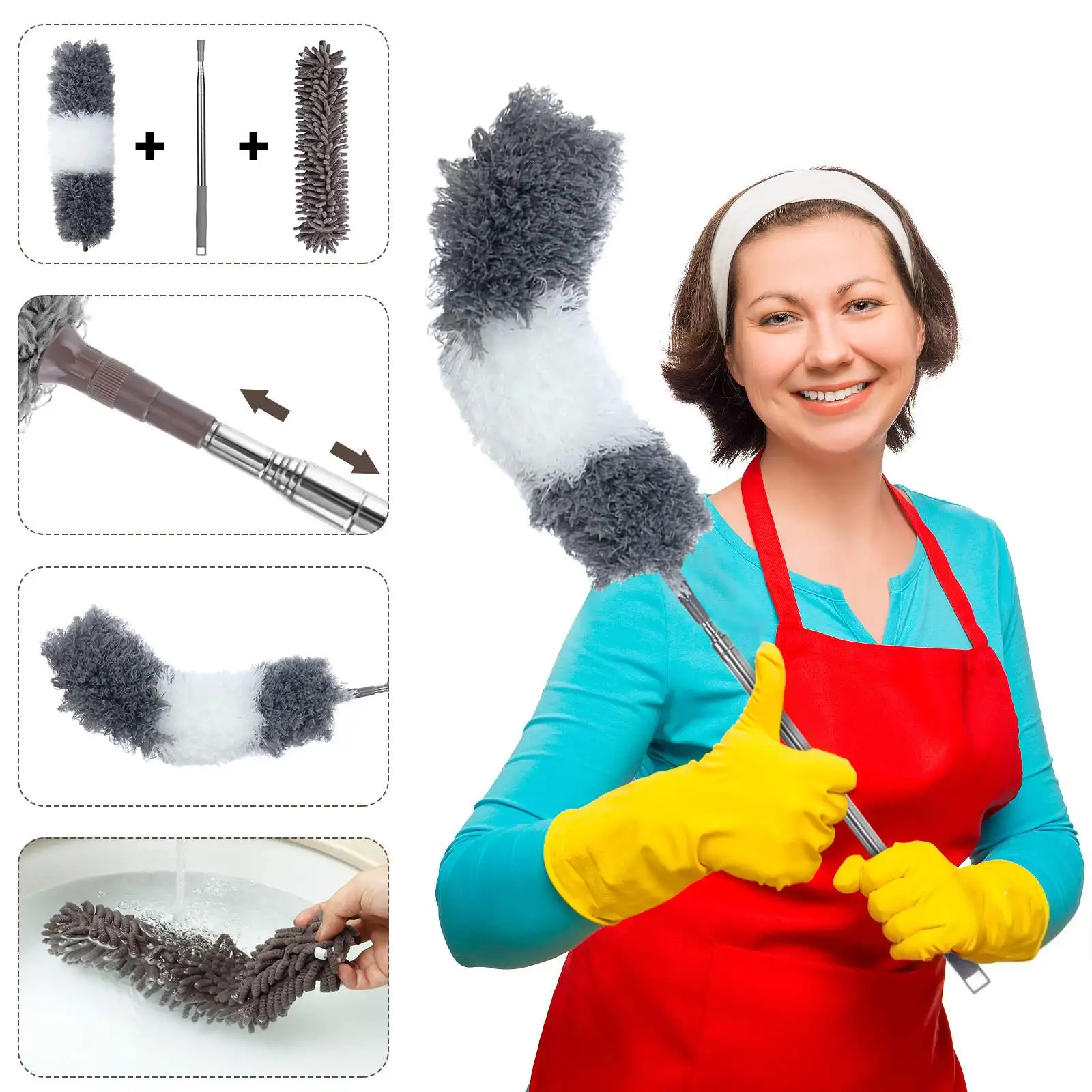 2.5m Dust Cleaning Brush Set Telescopic Microfiber Dust Removal Dusters Bendable Dust Brush For Car Furniture Household Cleaning
2.5m Dust Cleaning Brush Set Telescopic Microfiber Dust Removal Dusters Bendable Dust Brush For Car Furniture Household Cleaning