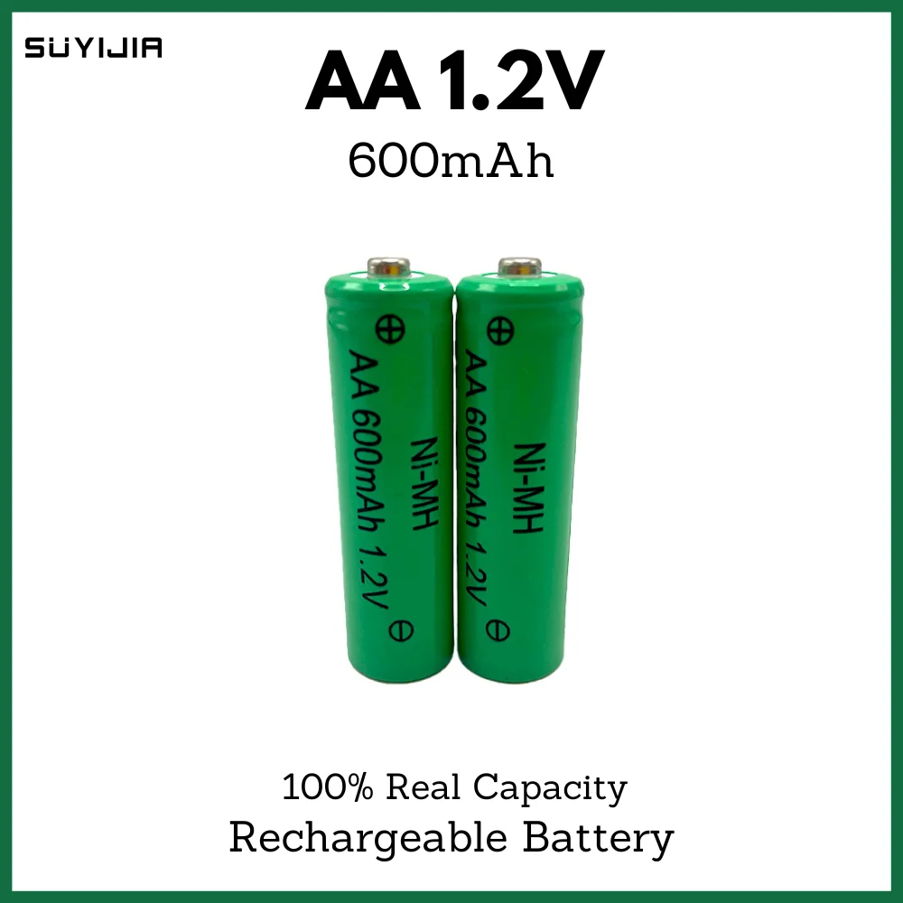 

4Pcs 1.2V AA 600mAh Ni-MH Rechargeable Battery for Camera Flashlight Remote Control MP3/MP4 Player Electric Shaver Spare Battery