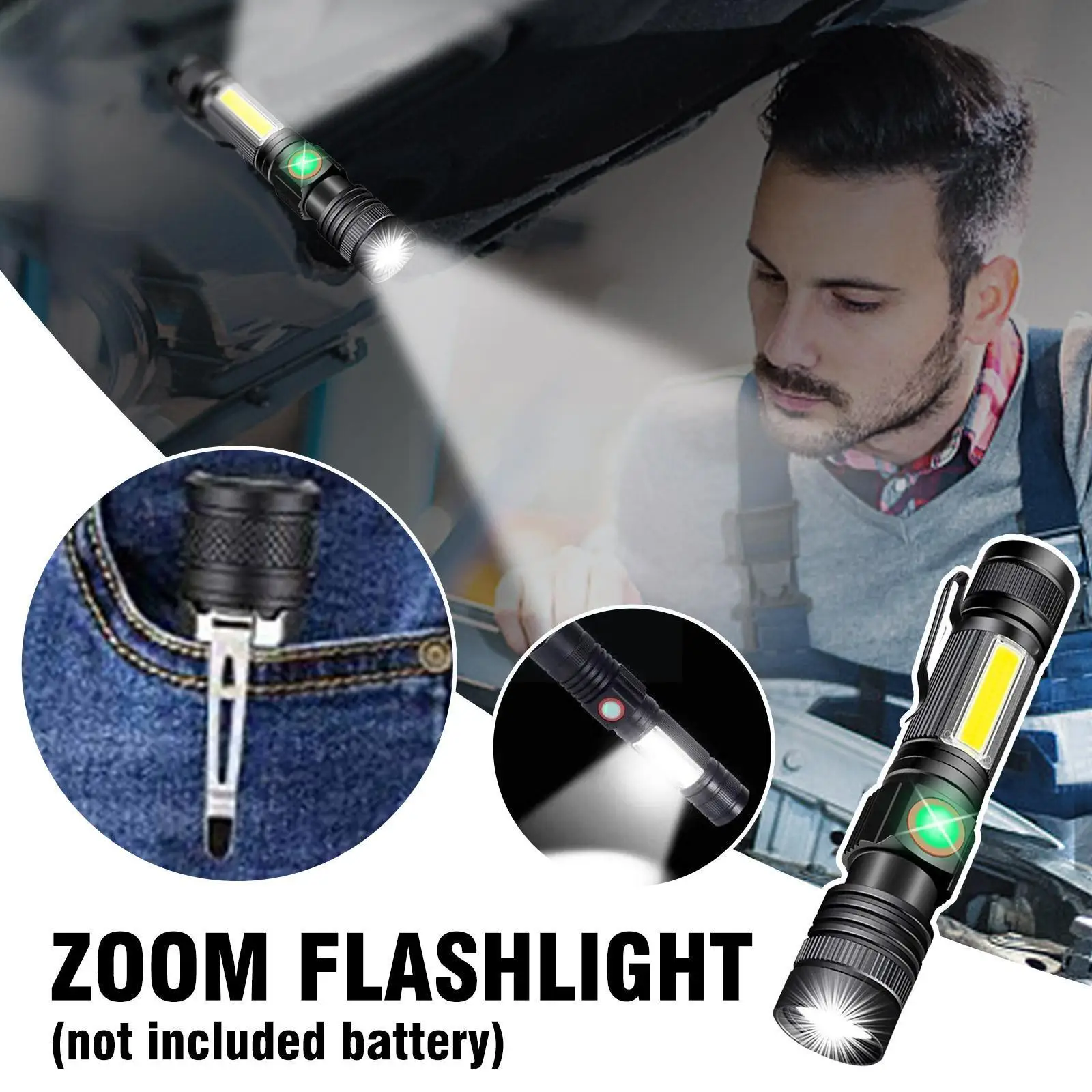 Super Powerful LED Flashlight Magnetic Tail Torch Zoomable Hand Light USB Rechargeable Flashlight Portable T7J5 
Super Powerful LED Flashlight Magnetic Tail Torch Zoomable Hand Light USB Rechargeable Flashlight Portable T7J5