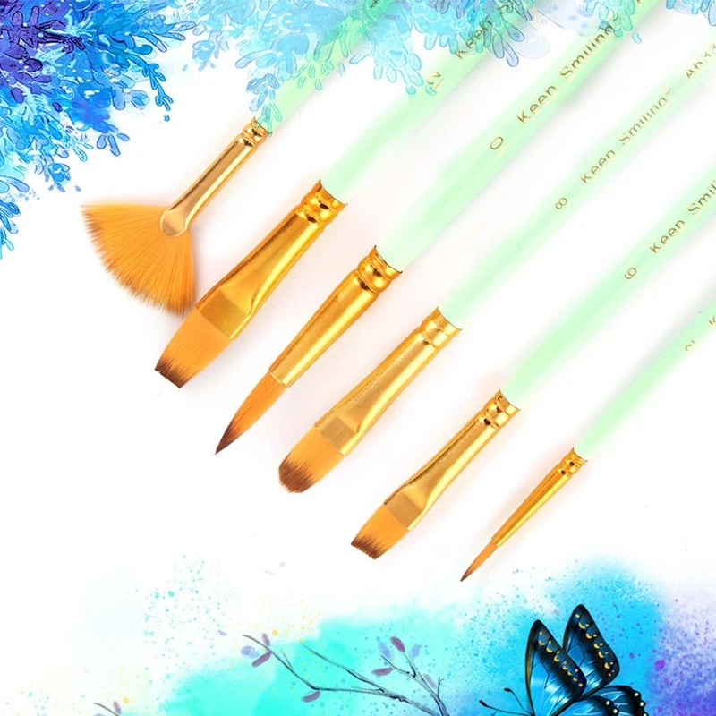 6 kit Watercolor Painting Brushes Artist Paintbrushes for Nail Art Canvas Rock Kids Adults Drawing Arts Crafts Supplies E8BE
6 kit Watercolor Painting Brushes Artist Paintbrushes for Nail Art Canvas Rock Kids Adults Drawing Arts Crafts Supplies E8BE