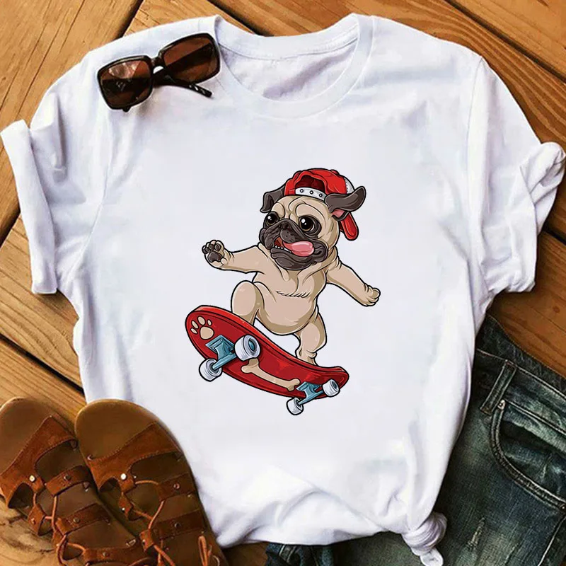 Summer Plus Size Women's T-shirt Cartoon Funny French Bulldog Skateboard Print T-shirt Lady Pug Animal Graphics Women's T-shirt
Summer Plus Size Women's T-shirt Cartoon Funny French Bulldog Skateboard Print T-shirt Lady Pug Animal Graphics Women's T-shirt