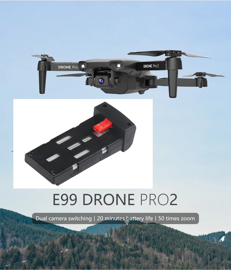 

1800mAh Bettery Only Black Gray Fuselage Blade E99 Pro2 RC Dual Camera WIFI Photography Helicopter Foldable Quadcopter Dron Toys