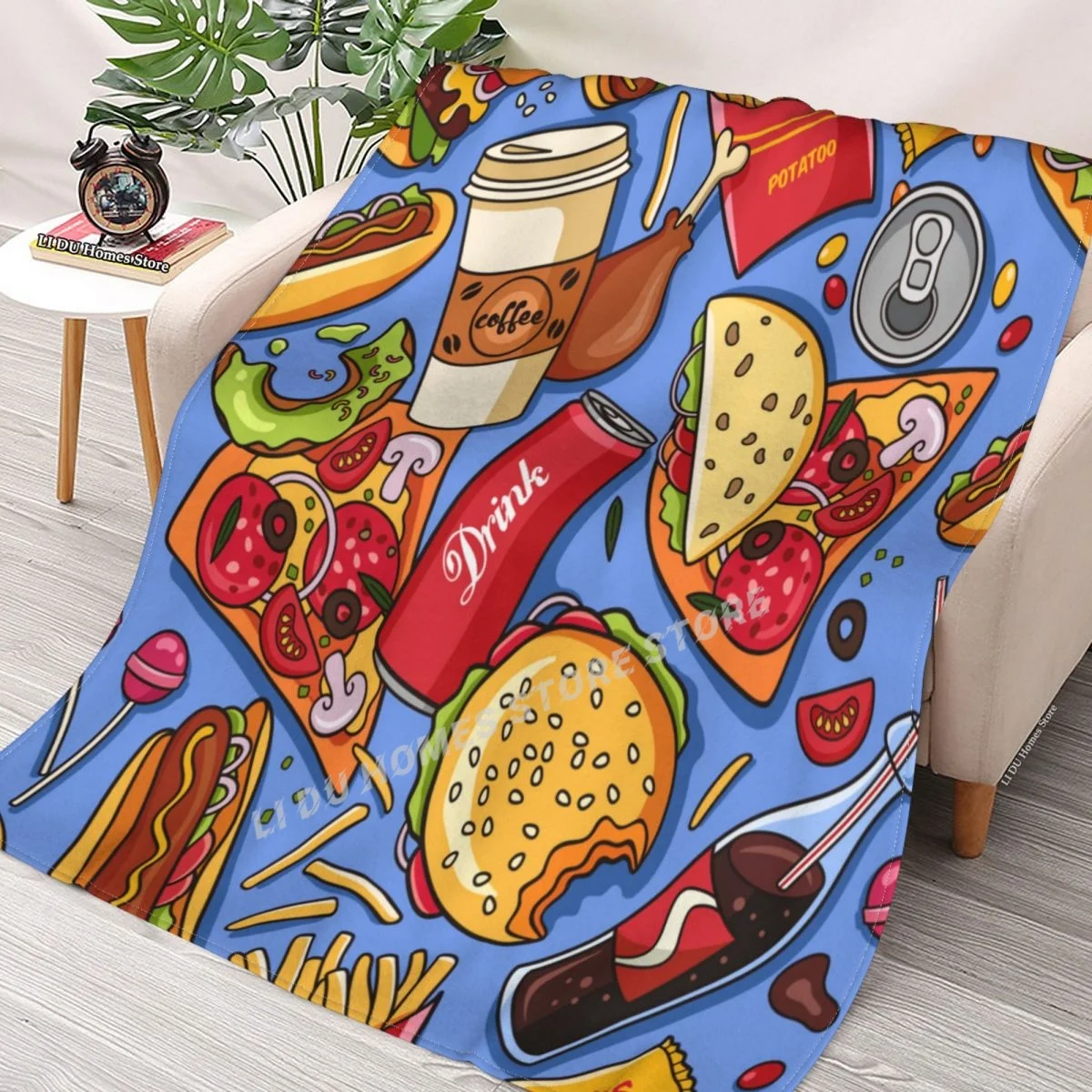 Interesting American Fast Food Throw Blanket flannel Collage Blanket Bedding soft Cover Bedspreads Blankets
Interesting American Fast Food Throw Blanket flannel Collage Blanket Bedding soft Cover Bedspreads Blankets