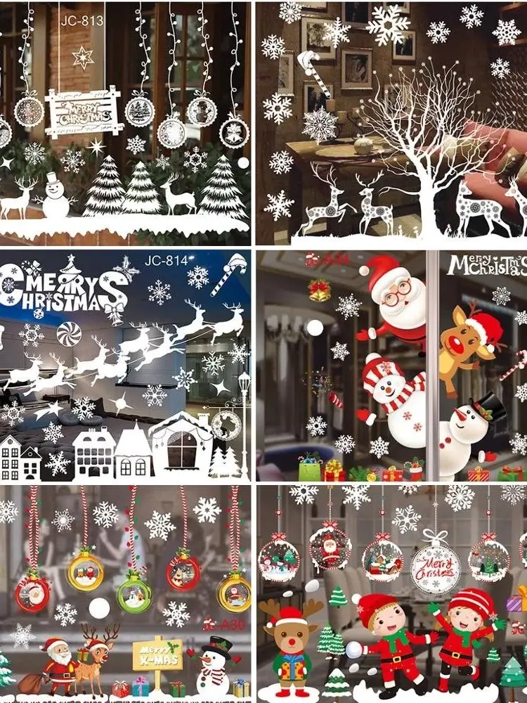 Christmas Window Stickers Merry Christmas Decorations for Home Christmas Wall Sticker Kids Room New Year Decoration 2023 y1 Christmas Window Stickers Merry Christmas Decorations for Home Christmas Wall Sticker Kids Room New Year Decoration 2023 y1